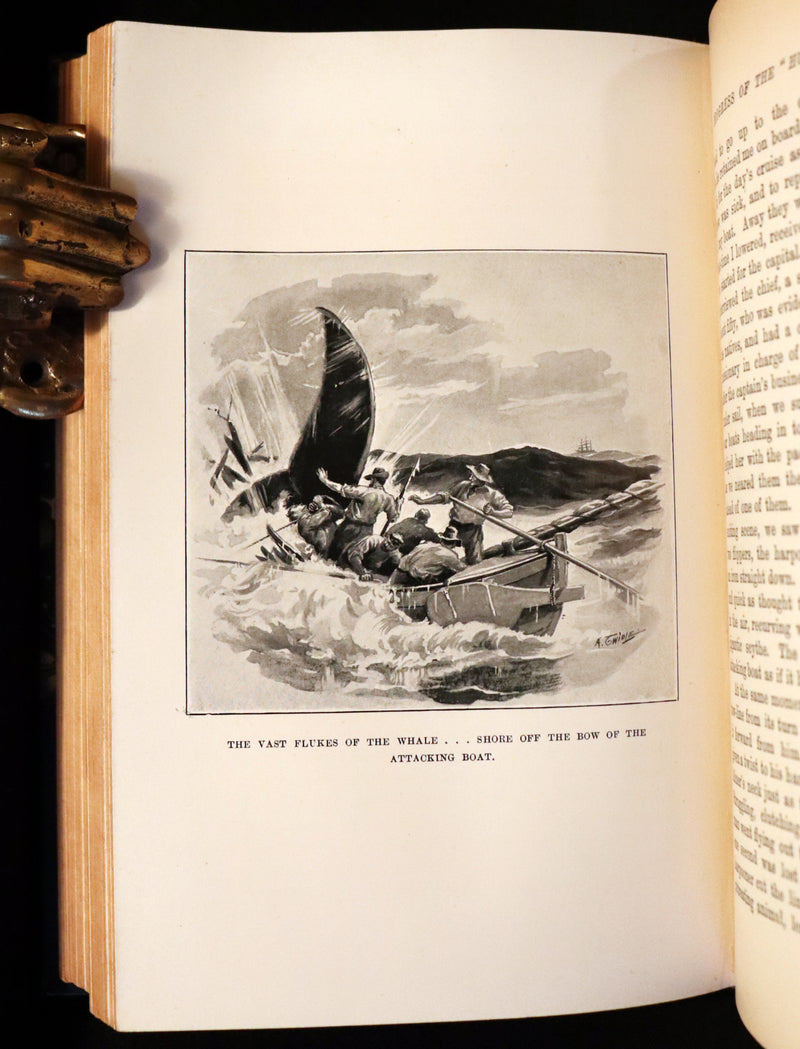 1899 Rare Whaling Expedition Book bound by Root - The Cruise of the "Cachalot" by F.T. Bullen.