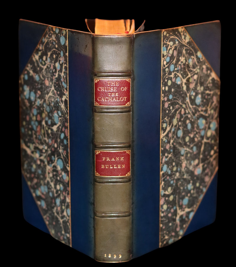 1899 Rare Whaling Expedition Book bound by Root - The Cruise of the "Cachalot" by F.T. Bullen.