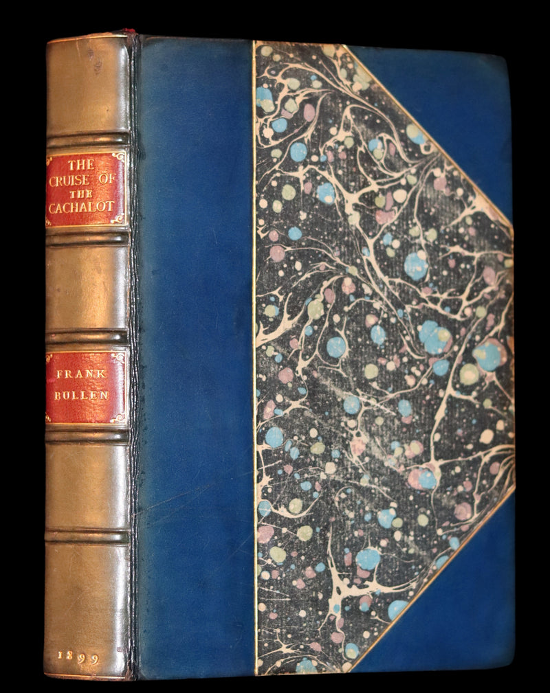 1899 Rare Whaling Expedition Book bound by Root - The Cruise of the "Cachalot" by F.T. Bullen.