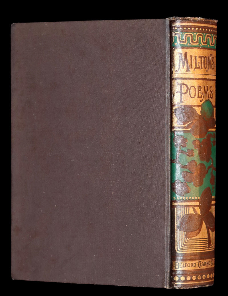 1884 Rare Victorian Book ~ The Poetical Works of John Milton. The Paradise Lost, Paradise Regained, etc. Illustrated.