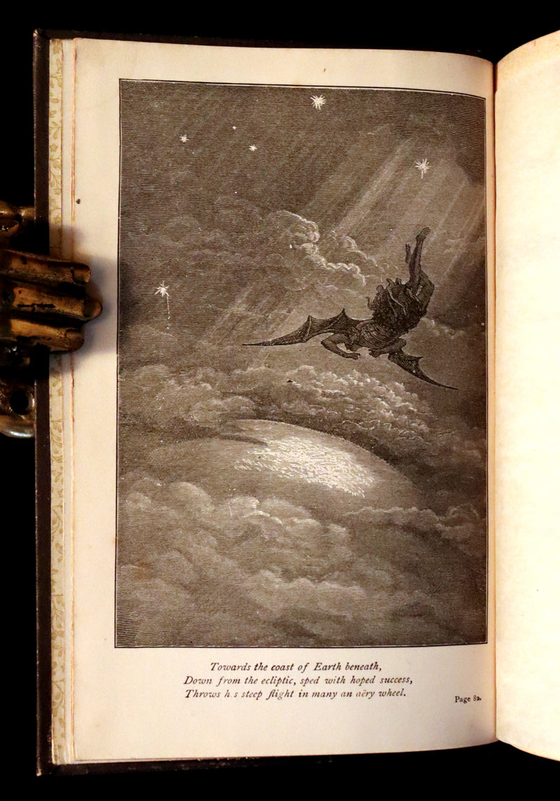 1884 Rare Victorian Book ~ The Poetical Works of John Milton. The Paradise Lost, Paradise Regained, etc. Illustrated.