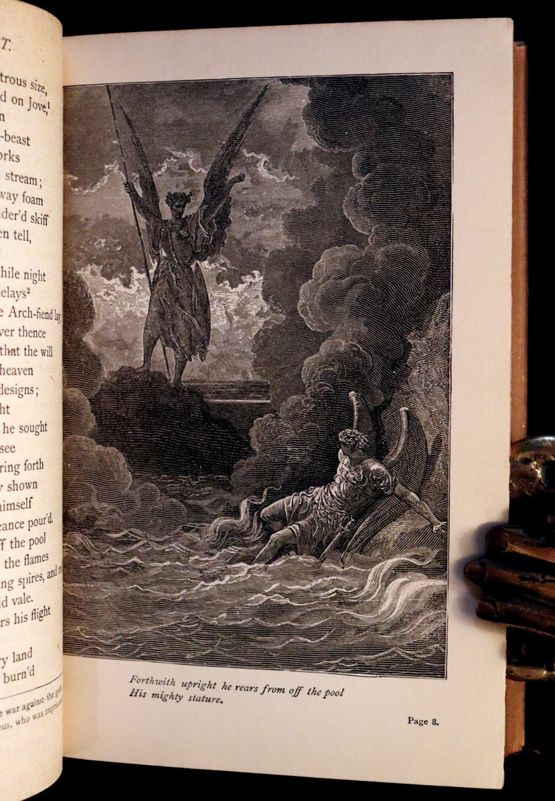1884 Rare Victorian Book ~ The Poetical Works of John Milton. The Paradise Lost, Paradise Regained, etc. Illustrated.