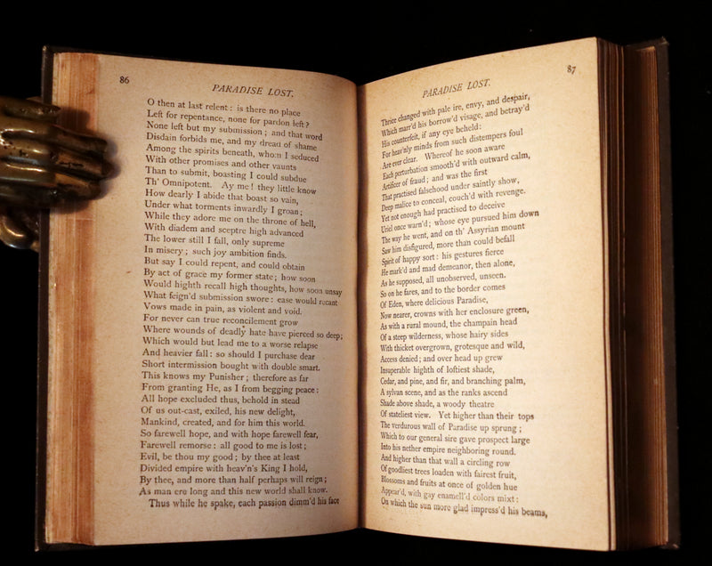 1884 Rare Victorian Book ~ The Poetical Works of John Milton. The Paradise Lost, Paradise Regained, etc. Illustrated.