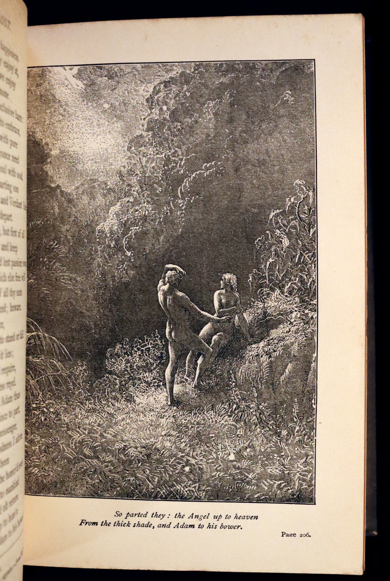 1884 Rare Victorian Book ~ The Poetical Works of John Milton. The Paradise Lost, Paradise Regained, etc. Illustrated.