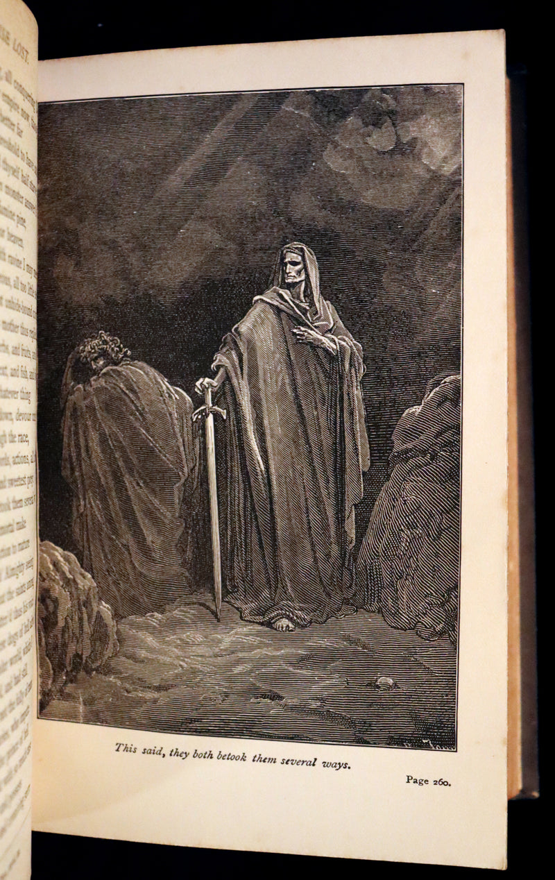 1884 Rare Victorian Book ~ The Poetical Works of John Milton. The Paradise Lost, Paradise Regained, etc. Illustrated.