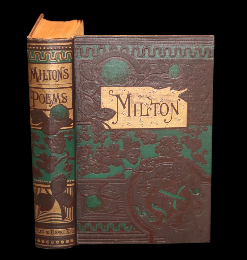 1884 Rare Victorian Book ~ The Poetical Works of John Milton. The Paradise Lost, Paradise Regained, etc. Illustrated.