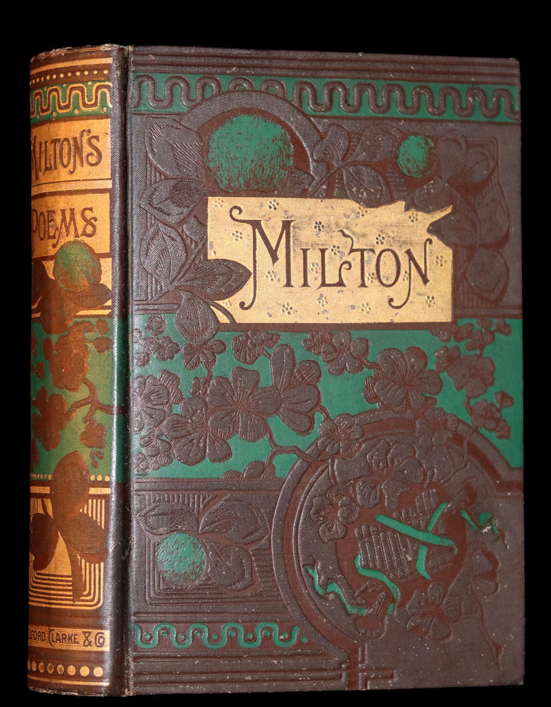 1884 Rare Victorian Book ~ The Poetical Works of John Milton. The Paradise Lost, Paradise Regained, etc. Illustrated.