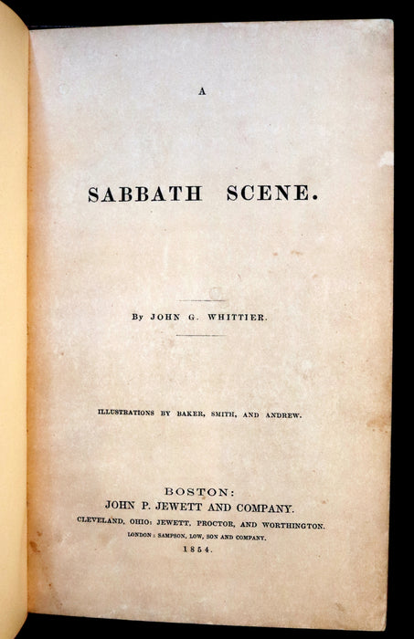 1854 Rare 1stED Antislavery Poem bound by Riviere - A SABBATH SCENE by John Greenleaf Whittier.