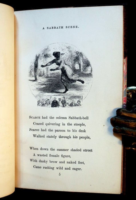 1854 Rare 1stED Antislavery Poem bound by Riviere - A SABBATH SCENE by John Greenleaf Whittier.