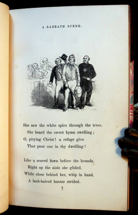 1854 Rare 1stED Antislavery Poem bound by Riviere - A SABBATH SCENE by John Greenleaf Whittier.