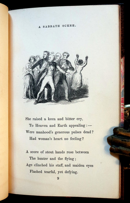 1854 Rare 1stED Antislavery Poem bound by Riviere - A SABBATH SCENE by John Greenleaf Whittier.