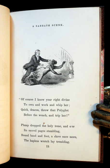 1854 Rare 1stED Antislavery Poem bound by Riviere - A SABBATH SCENE by John Greenleaf Whittier.