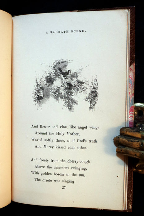 1854 Rare 1stED Antislavery Poem bound by Riviere - A SABBATH SCENE by John Greenleaf Whittier.