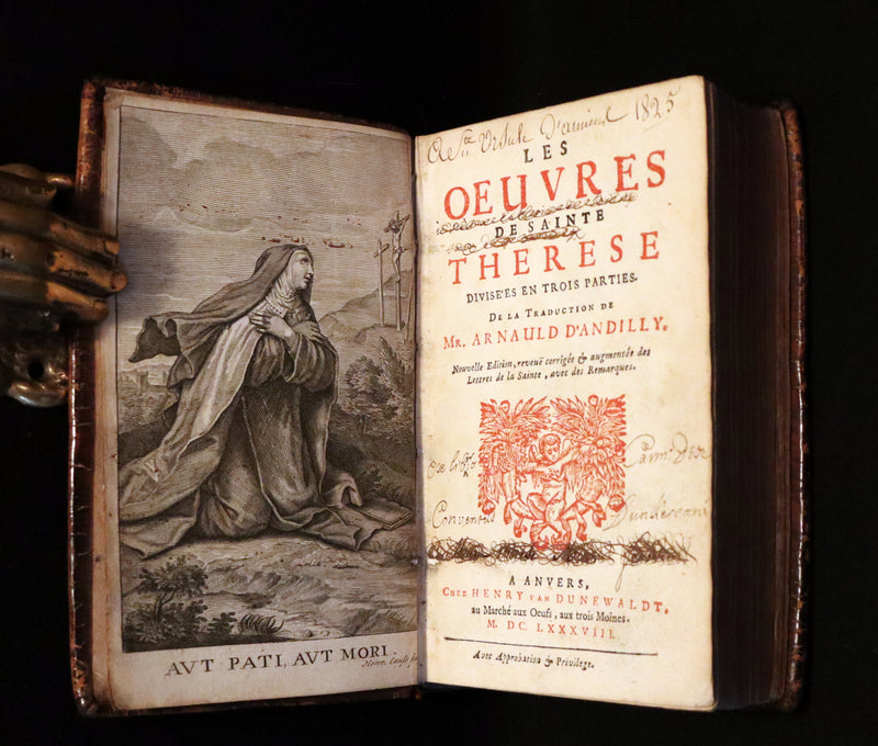 1688 Scarce French Book - Works of Saint Teresa of Avila by Robert Arnauld d'Andilly.