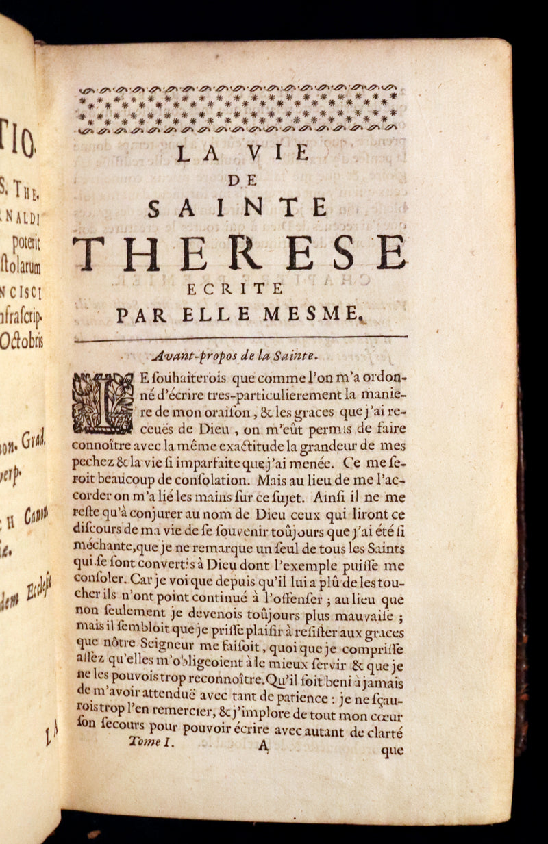 1688 Scarce French Book - Works of Saint Teresa of Avila by Robert Arnauld d'Andilly.