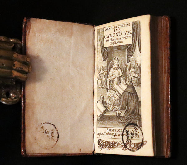 1651 Rare Latin Book -Johannes Arnoldi Corvinus Canon Law through Aphorisms - Jus Canonicum Per Aphorismos.