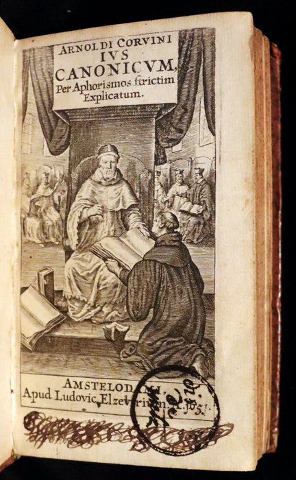 1651 Rare Latin Book -Johannes Arnoldi Corvinus Canon Law through Aphorisms - Jus Canonicum Per Aphorismos.