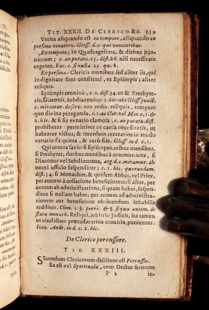 1651 Rare Latin Book -Johannes Arnoldi Corvinus Canon Law through Aphorisms - Jus Canonicum Per Aphorismos.