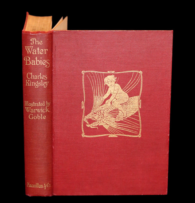 1927 Rare Book - Water-Babies Fairy Tale for a Land-Baby Illustrated by Warwick Goble.