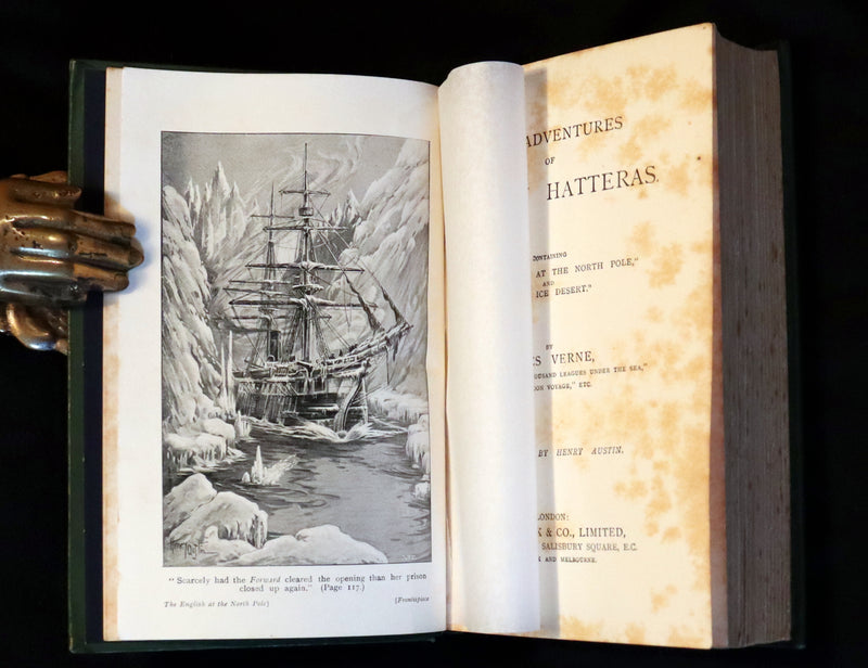 1909 Rare Book - JULES VERNE, The Adventures of Captain Hatteras. The English at the North Pole and The Ice Desert.