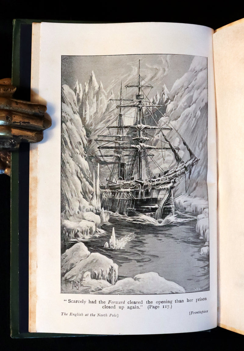 1909 Rare Book - JULES VERNE, The Adventures of Captain Hatteras. The English at the North Pole and The Ice Desert.