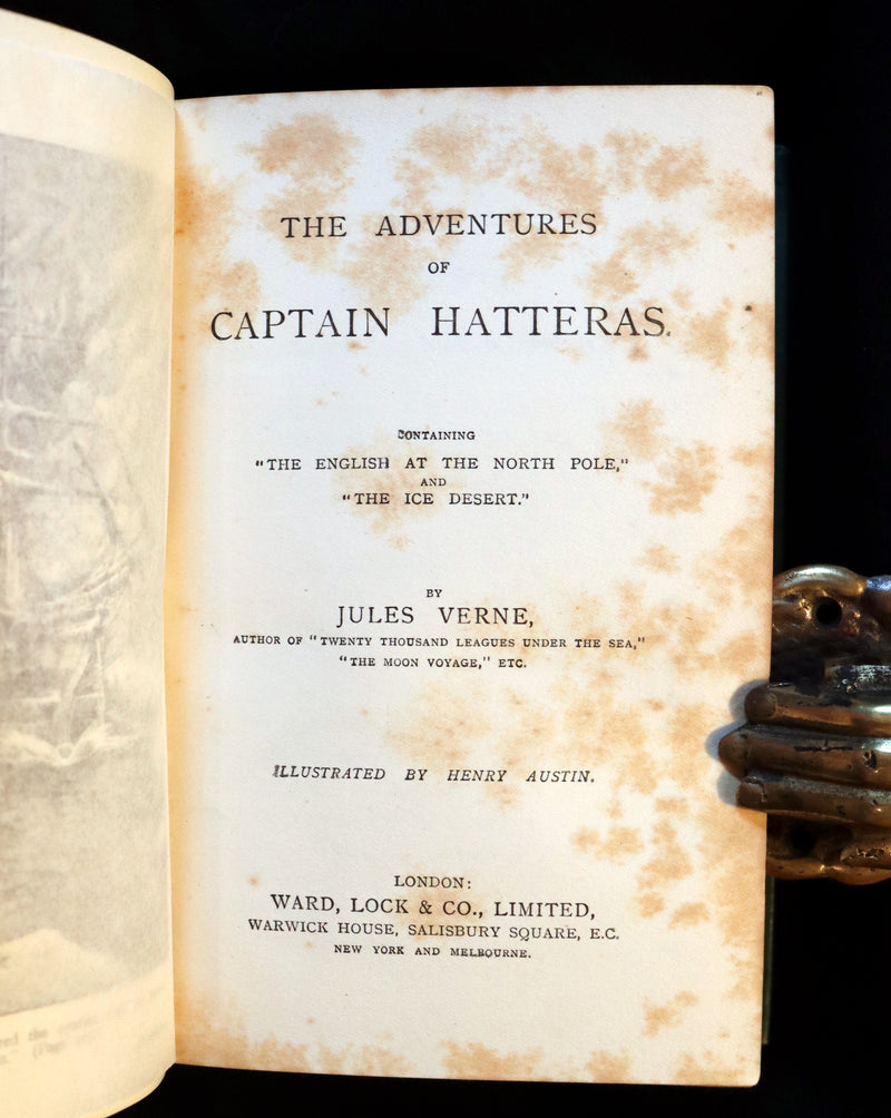 1909 Rare Book - JULES VERNE, The Adventures of Captain Hatteras. The English at the North Pole and The Ice Desert.