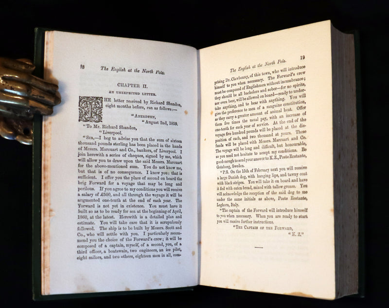 1909 Rare Book - JULES VERNE, The Adventures of Captain Hatteras. The English at the North Pole and The Ice Desert.