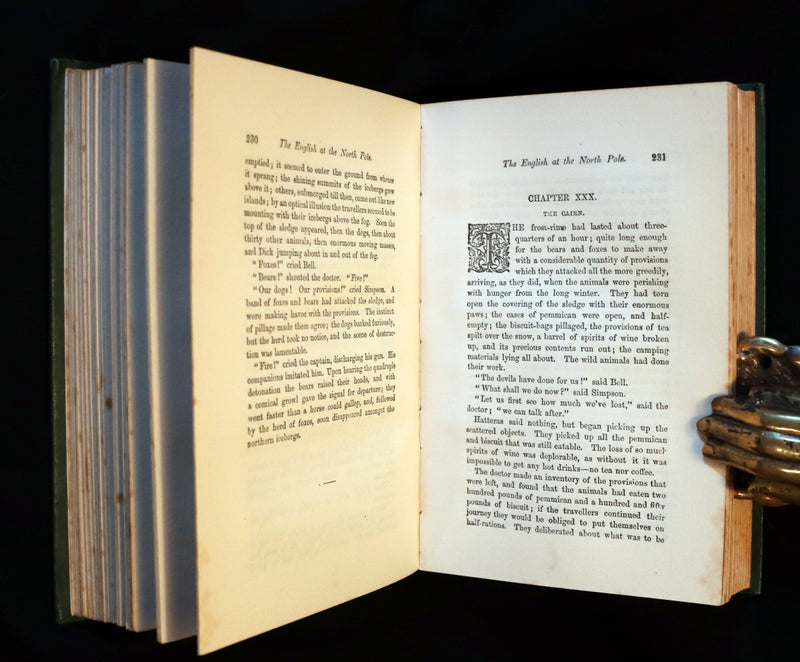 1909 Rare Book - JULES VERNE, The Adventures of Captain Hatteras. The English at the North Pole and The Ice Desert.