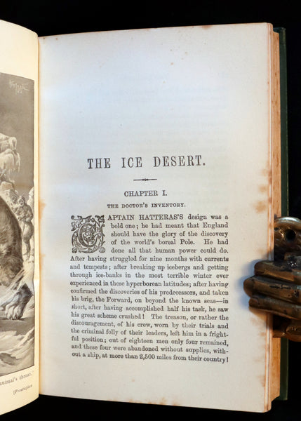 1909 Rare Book - JULES VERNE, The Adventures of Captain Hatteras. The English at the North Pole and The Ice Desert.