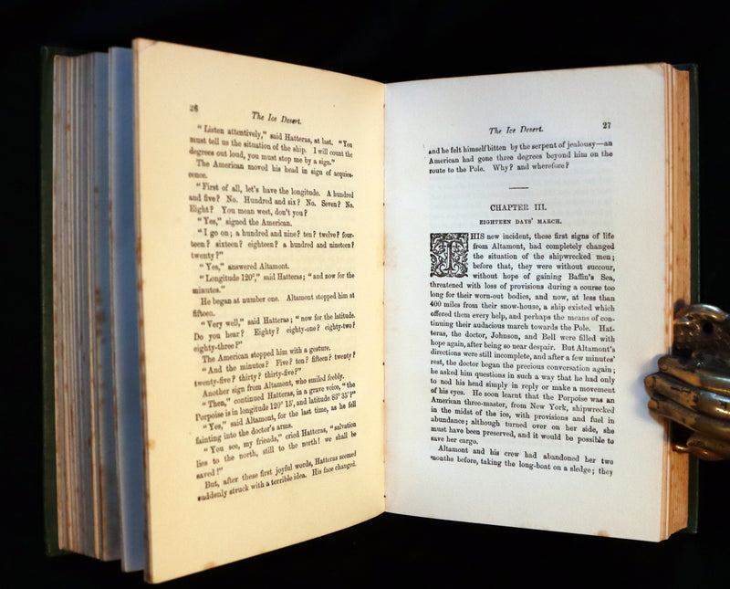 1909 Rare Book - JULES VERNE, The Adventures of Captain Hatteras. The English at the North Pole and The Ice Desert.