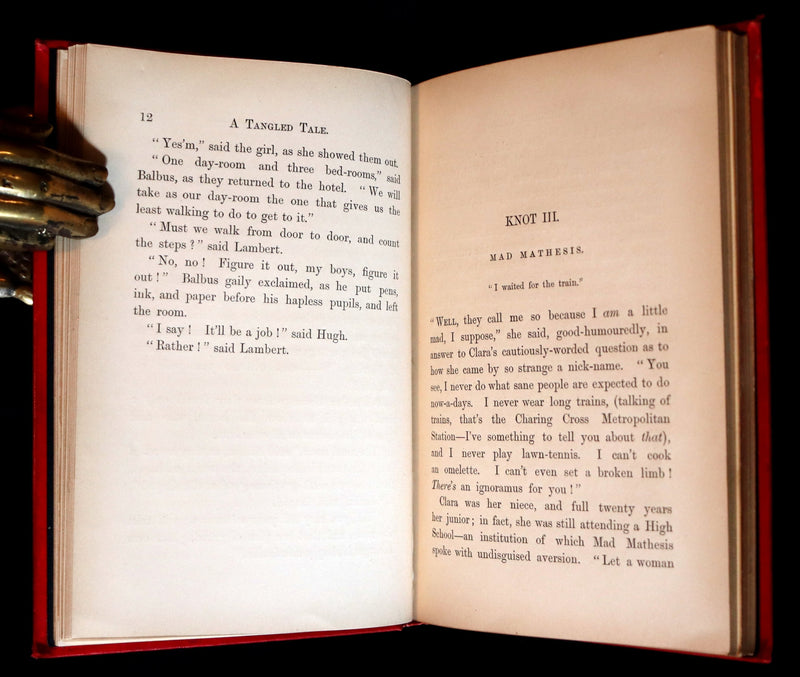 1885 Rare Book - A TANGLED TALE by Lewis Carroll, illustrated by Arthur B. Frost.