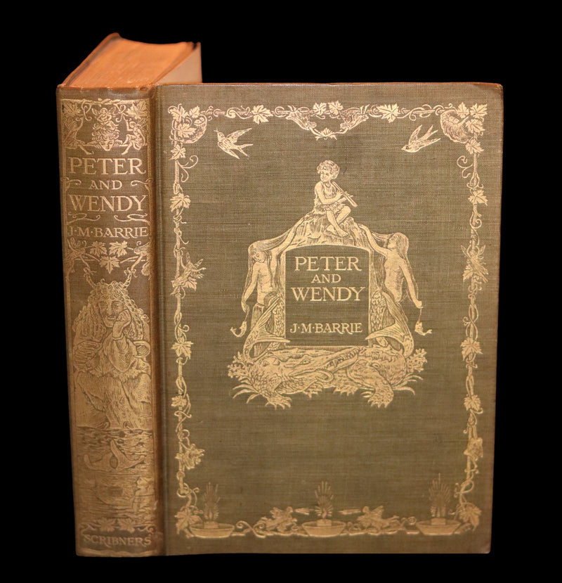 1911 Rare PETER PAN First Edition - PETER and WENDY by James Matthew Barrie illustrated by F.D. Bedford.