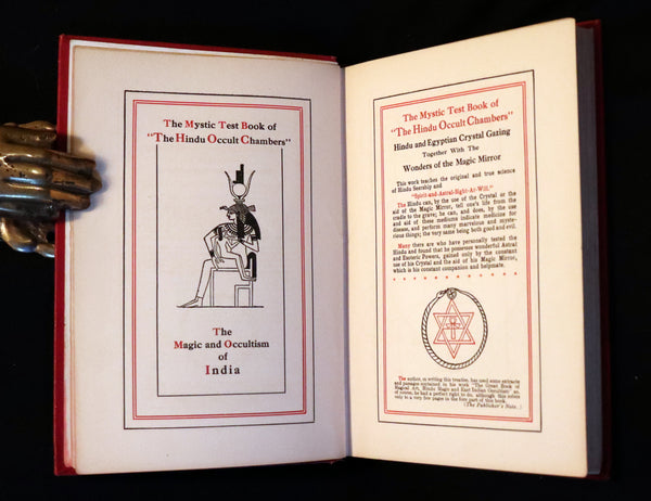 1909 Scarce Book -The Mystic Test Book of the Hindu Occult Chambers by de Laurence. Magic and Occultism in India. Crystal Gazing.
