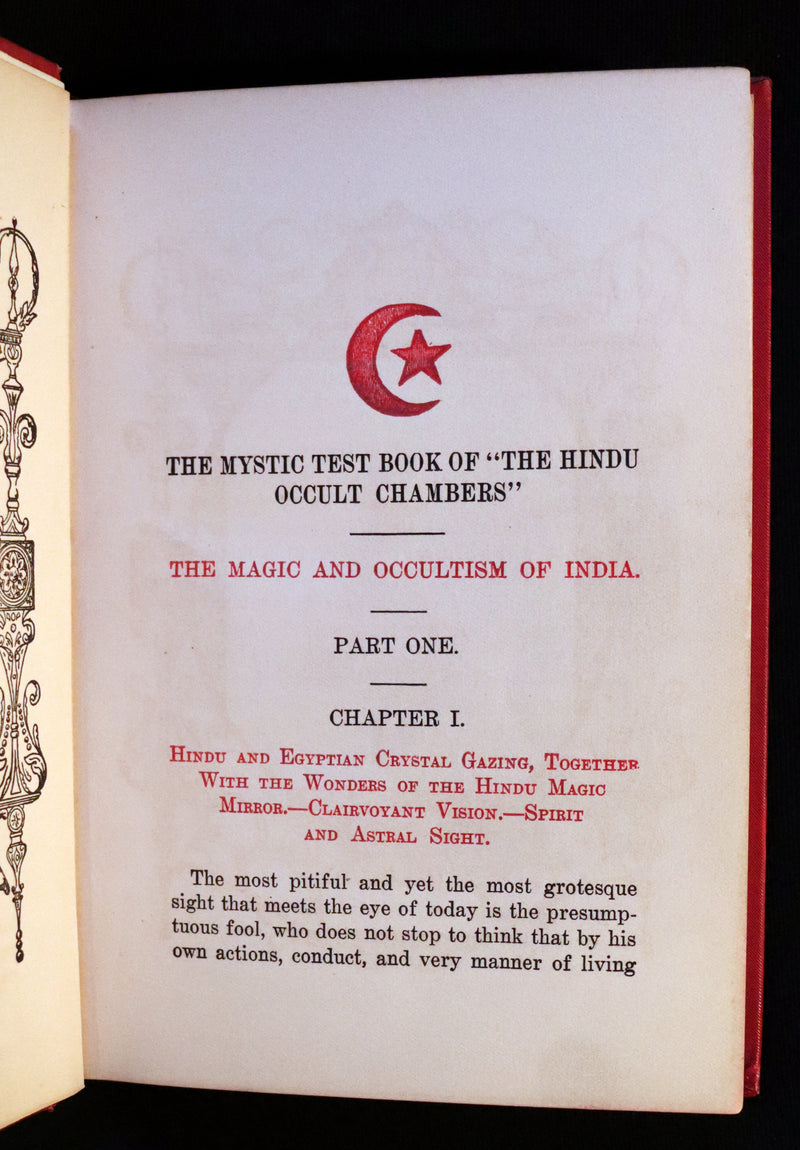 1909 Scarce Book -The Mystic Test Book of the Hindu Occult Chambers by de Laurence. Magic and Occultism in India. Crystal Gazing.