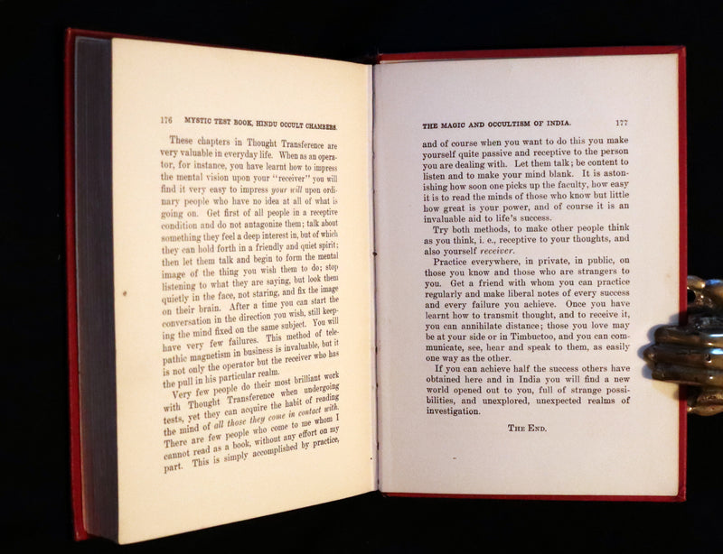 1909 Scarce Book -The Mystic Test Book of the Hindu Occult Chambers by de Laurence. Magic and Occultism in India. Crystal Gazing.