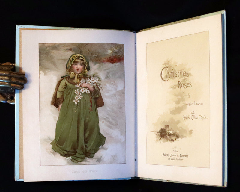 1887 Scarce Victorian Book ~ Christmas Roses illustrated by Lizzie Lawson Mack.