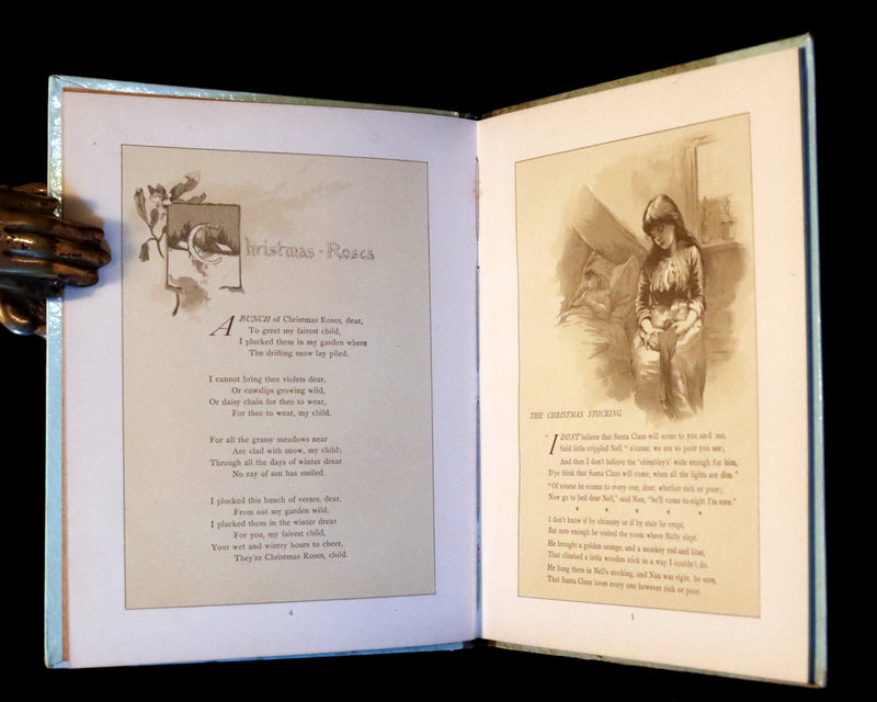 1887 Scarce Victorian Book ~ Christmas Roses illustrated by Lizzie Lawson Mack.