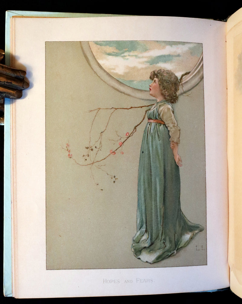 1887 Scarce Victorian Book ~ Christmas Roses illustrated by Lizzie Lawson Mack.