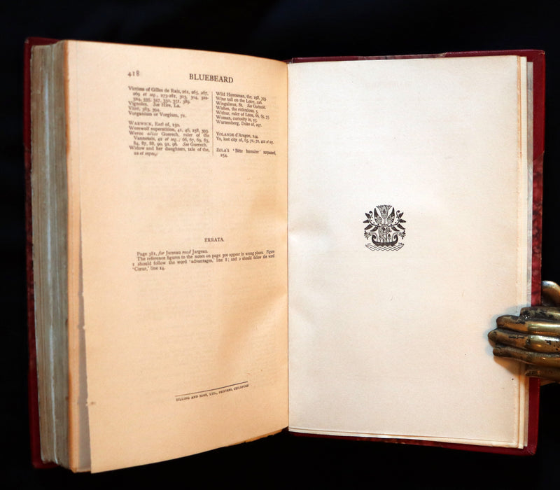 1902 First Edition Bayntun Binding - BLUEBEARD An Account of Comorre, the Cursed and Gilles de Rais.