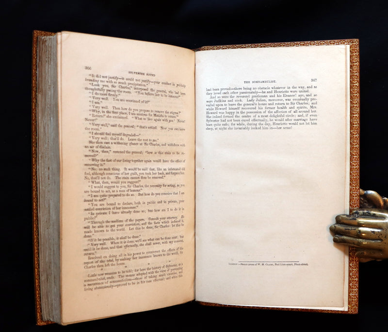 1849 Rare Book bound by Morrell - Sylvester Sound the SOMNAMBULIST by Henry Cockton. Illustrated.