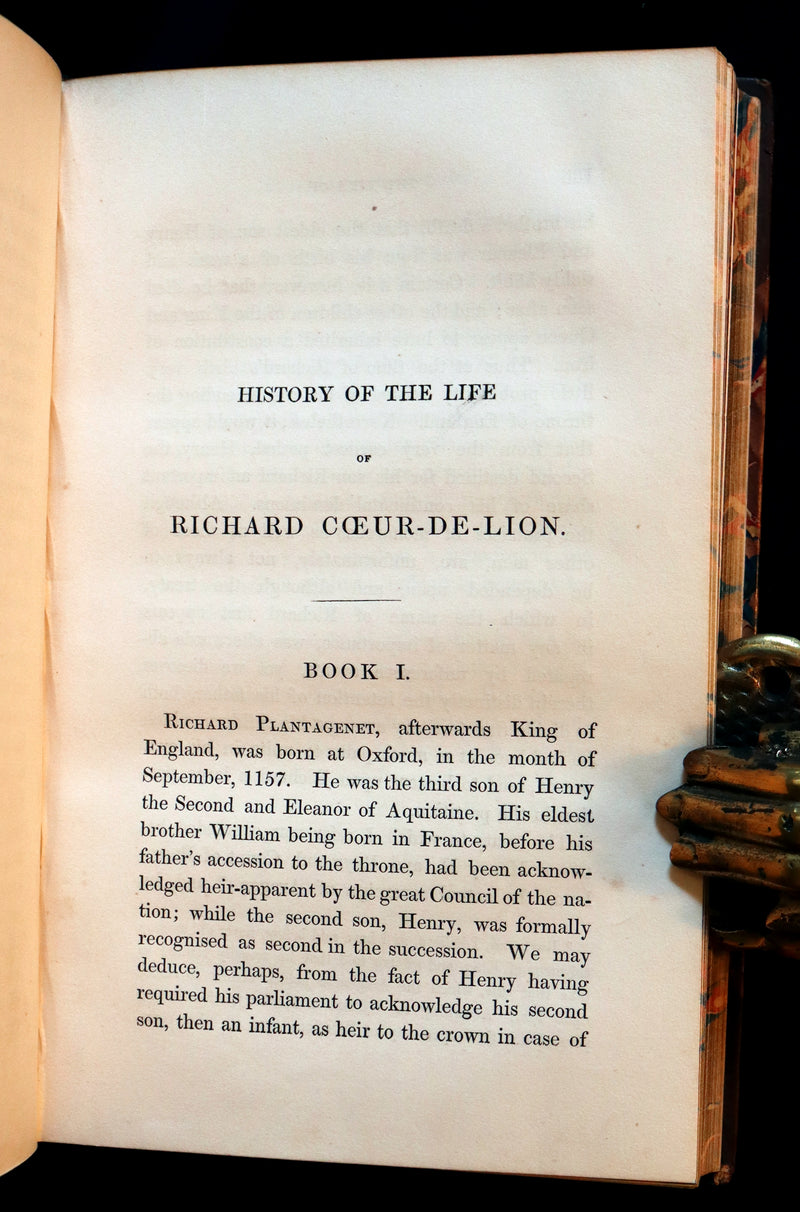 1841 Rare book set First Edition ~ A History of the Life of RICHARD COEUR-DE-LION King of England.