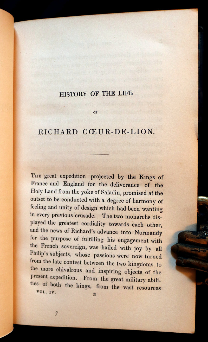 1841 Rare book set First Edition ~ A History of the Life of RICHARD COEUR-DE-LION King of England.
