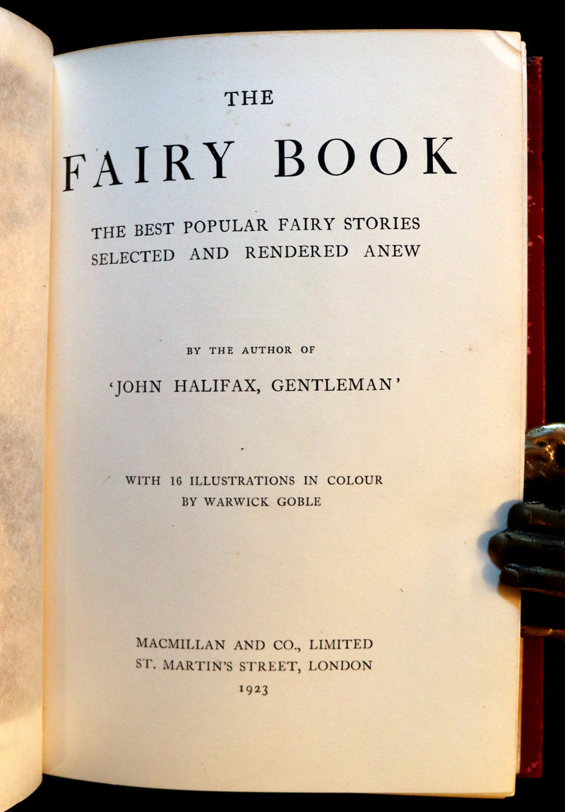 1923 Rare 1st Octavo Edition - THE FAIRY BOOK by Dinah CRAIK Illustrated by Warwick Goble.