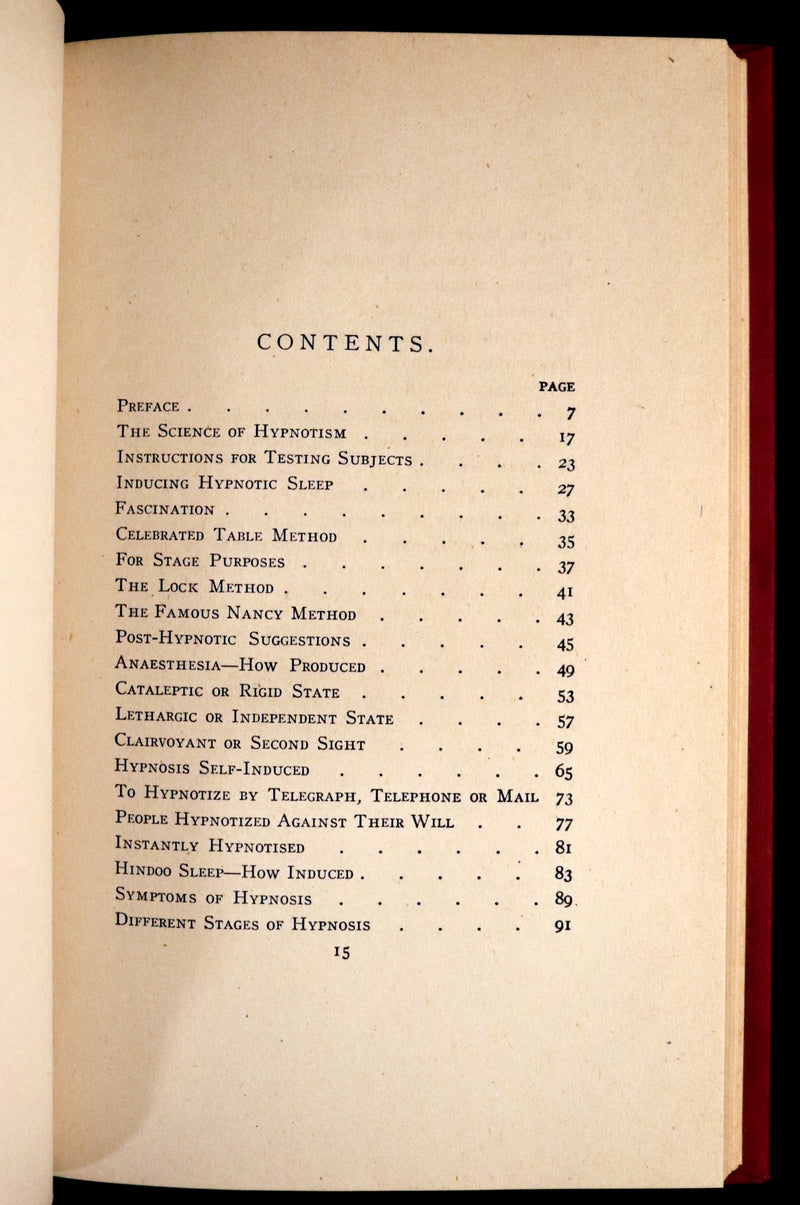 1916 Scarce Book - HYPNOTISM, Magnetism, Mesmerism & Magnetic Healing by de Laurence.