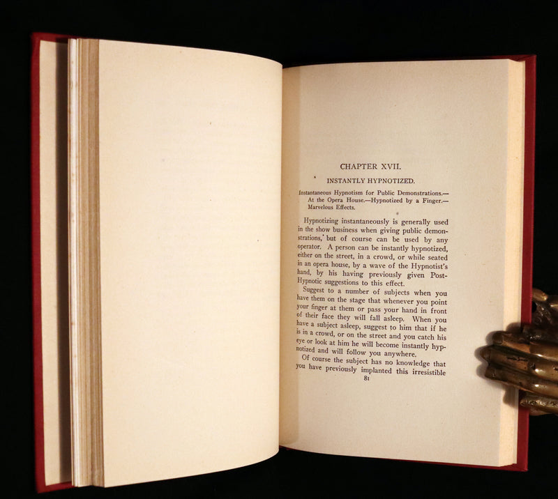 1916 Scarce Book - HYPNOTISM, Magnetism, Mesmerism & Magnetic Healing by de Laurence.
