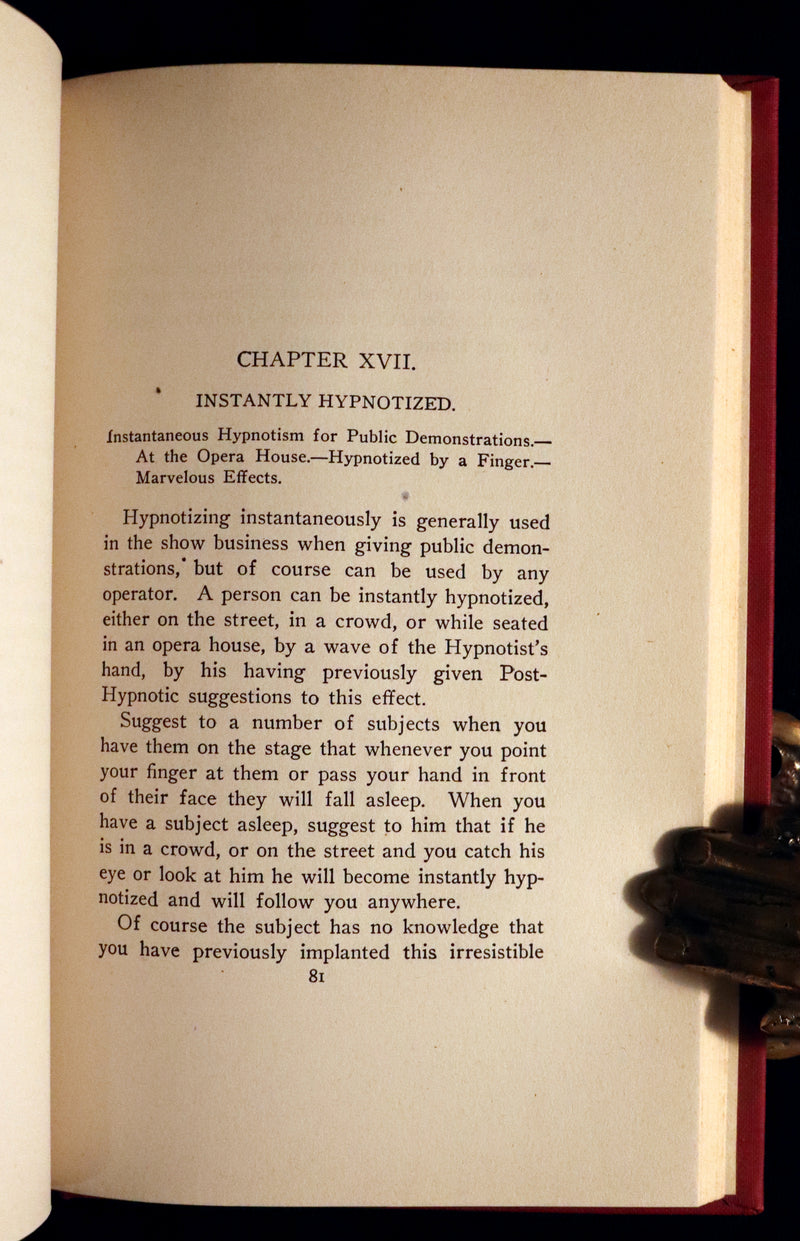 1916 Scarce Book - HYPNOTISM, Magnetism, Mesmerism & Magnetic Healing by de Laurence.