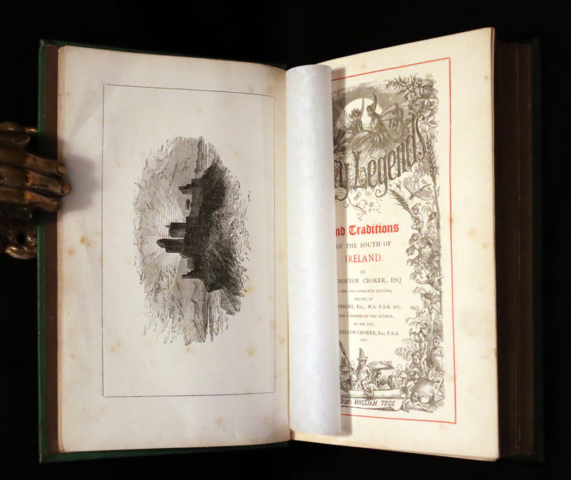 1870 Scarce Book ~ Fairy Legends and Traditions of the South of Ireland by Thomas Crofton Croker.