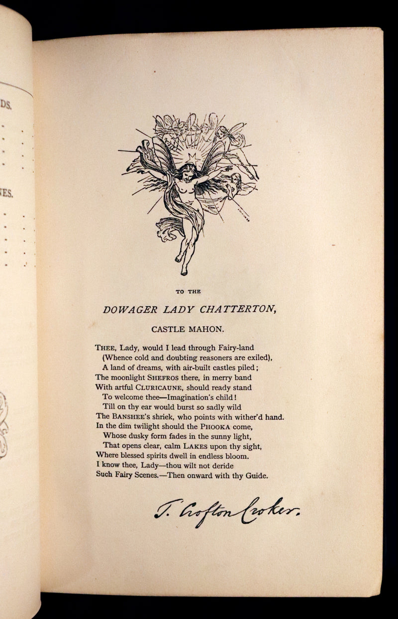 1870 Scarce Book ~ Fairy Legends and Traditions of the South of Ireland by Thomas Crofton Croker.