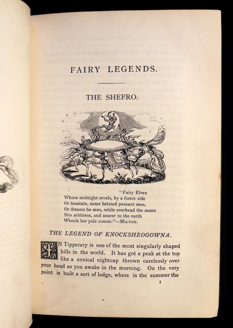 1870 Scarce Book ~ Fairy Legends and Traditions of the South of Ireland by Thomas Crofton Croker.