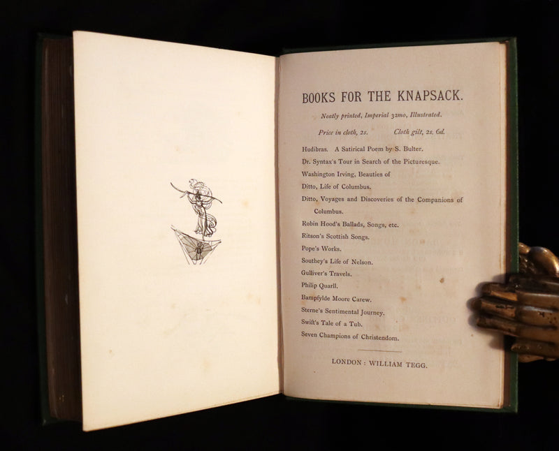 1870 Scarce Book ~ Fairy Legends and Traditions of the South of Ireland by Thomas Crofton Croker.